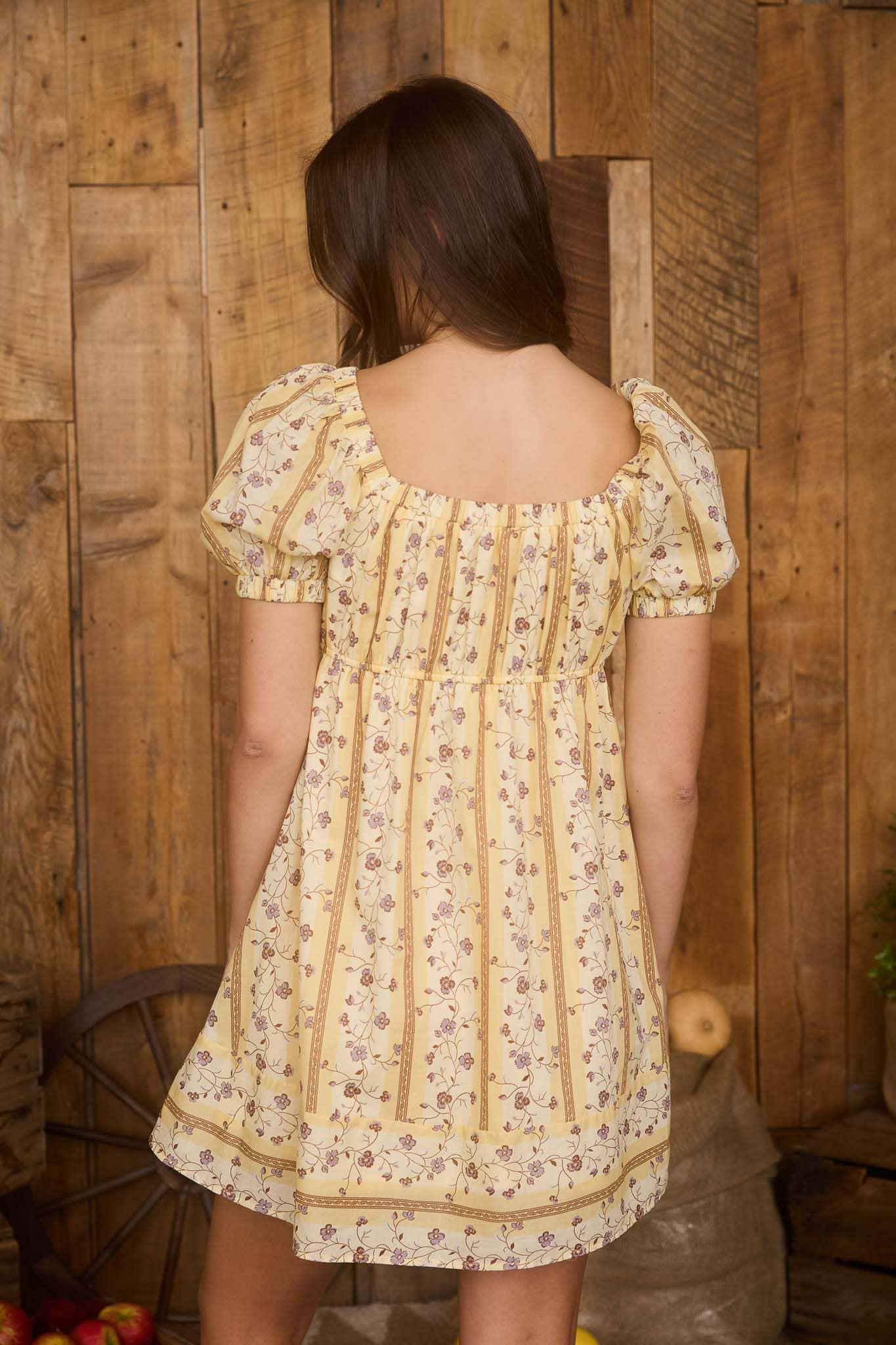 Floral Yellow Mini Dress