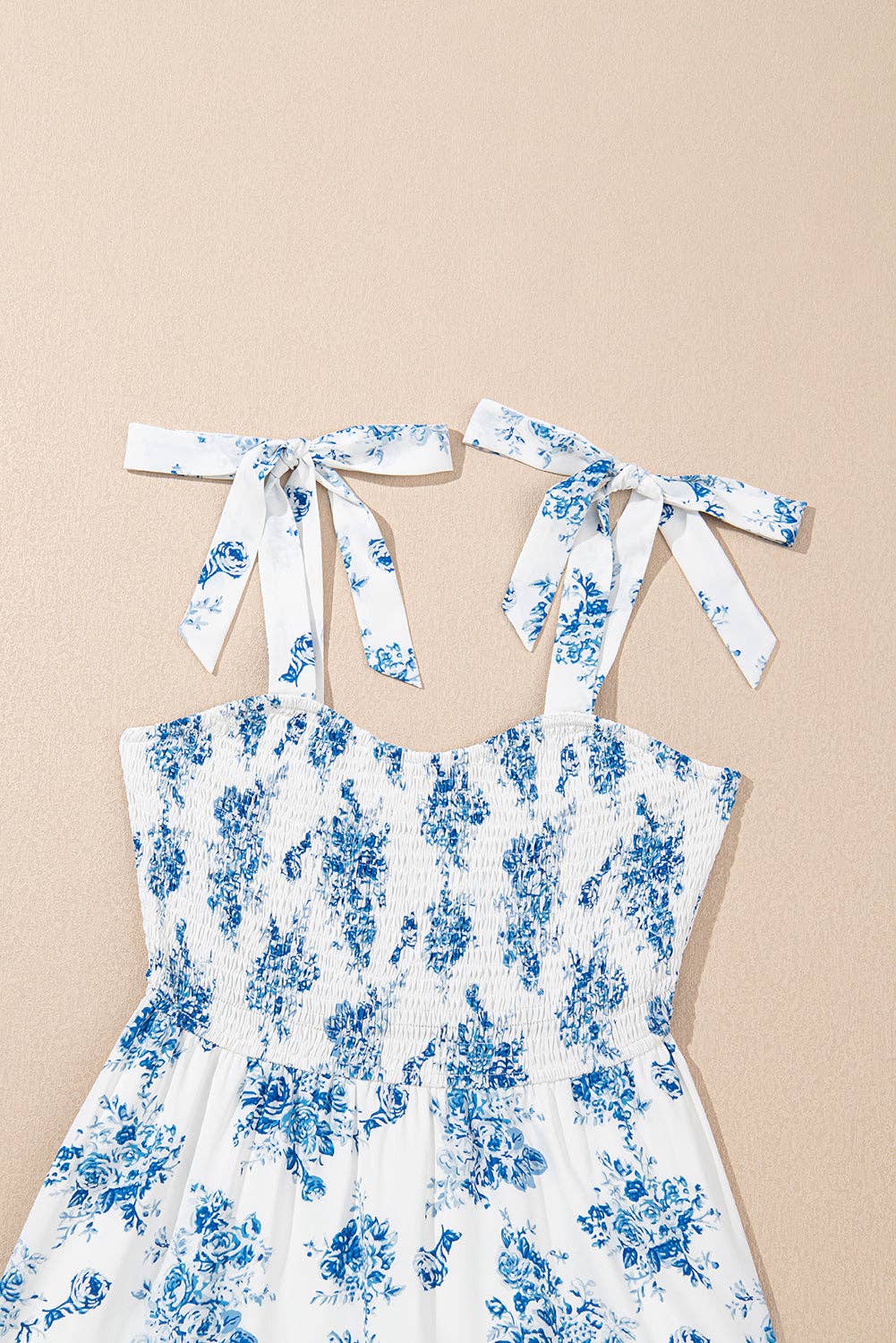 Sky Blue Floral Print Long Dress