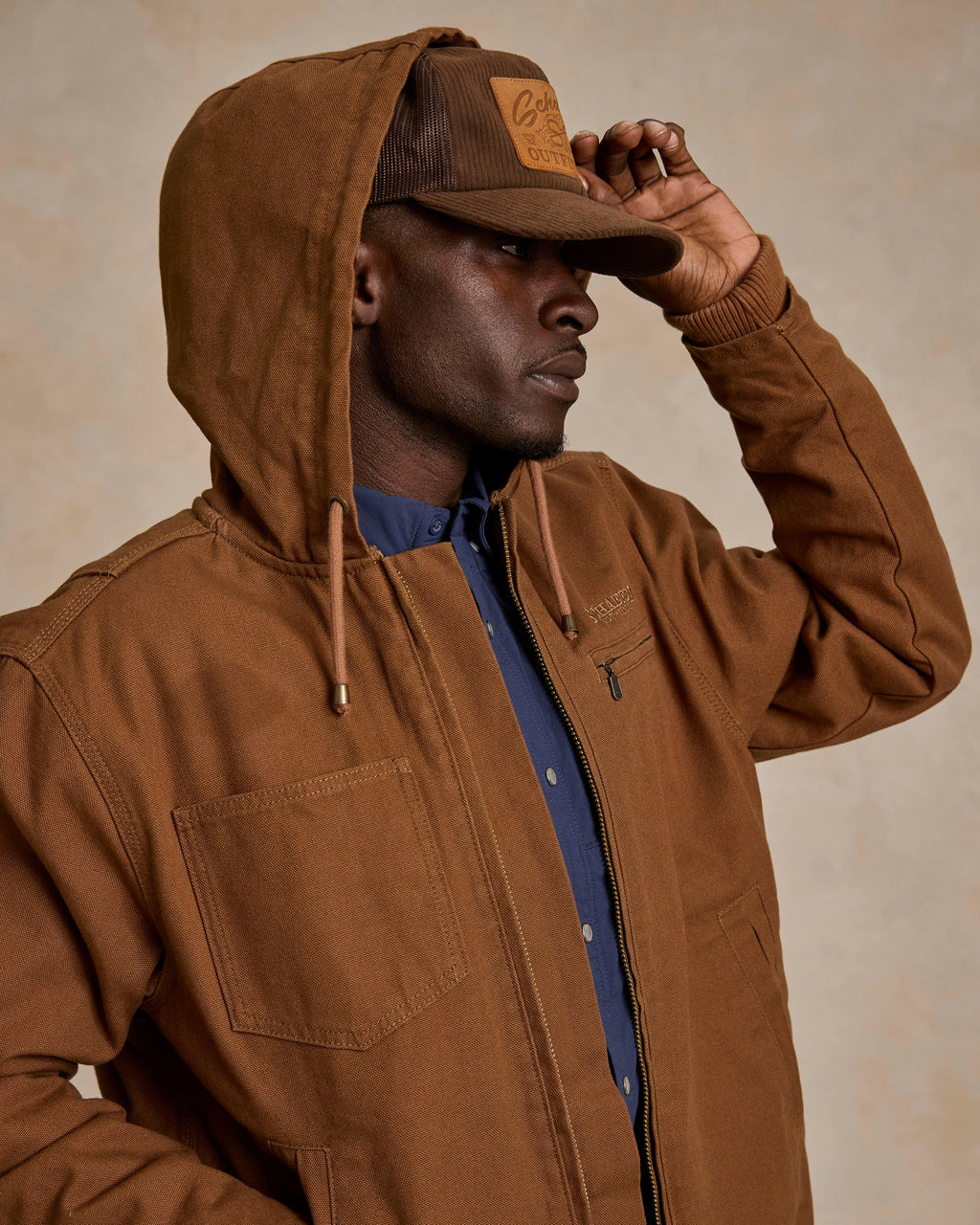 Hooded Zip Canvas Jacket