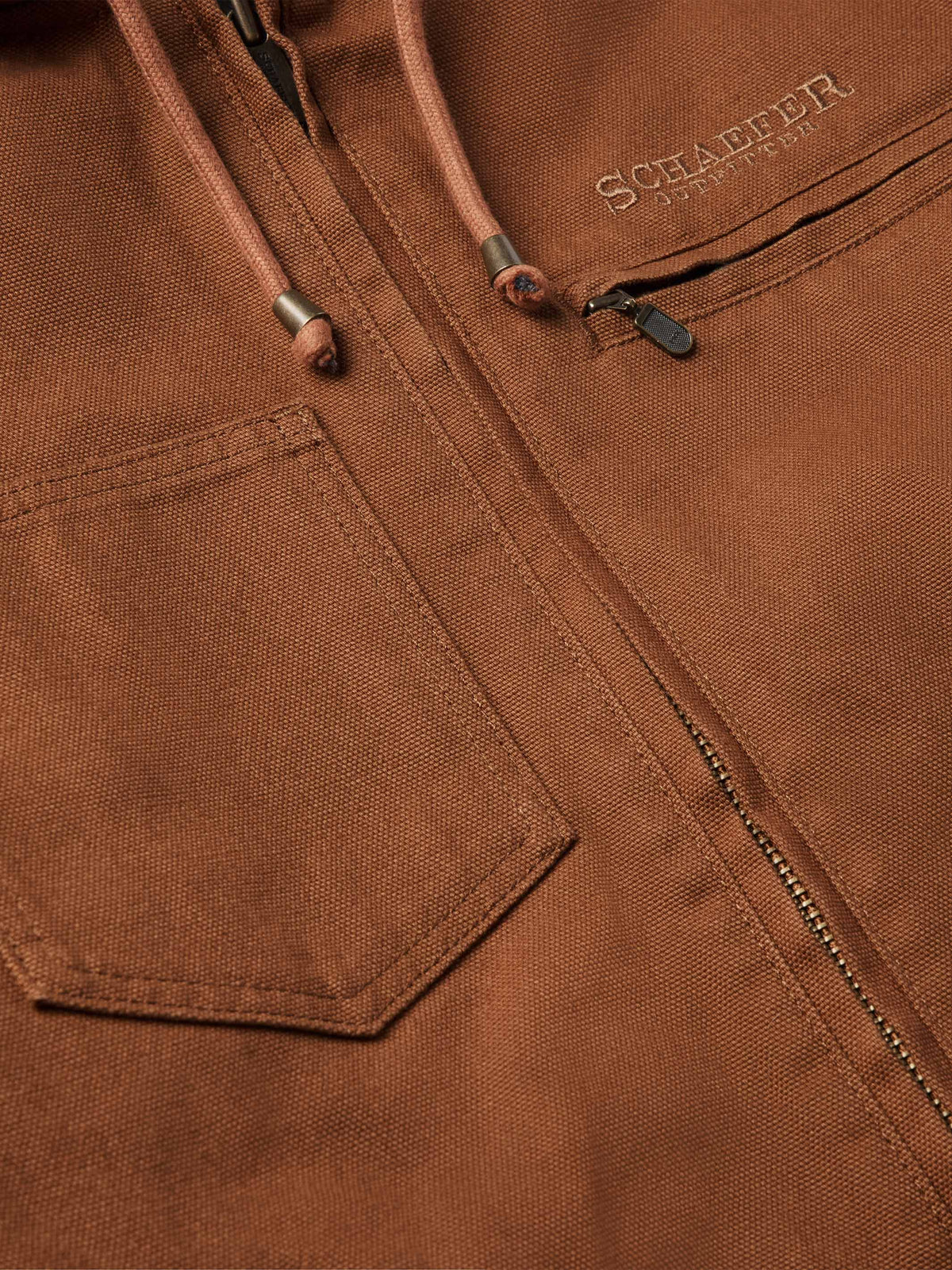 Hooded Zip Canvas Jacket