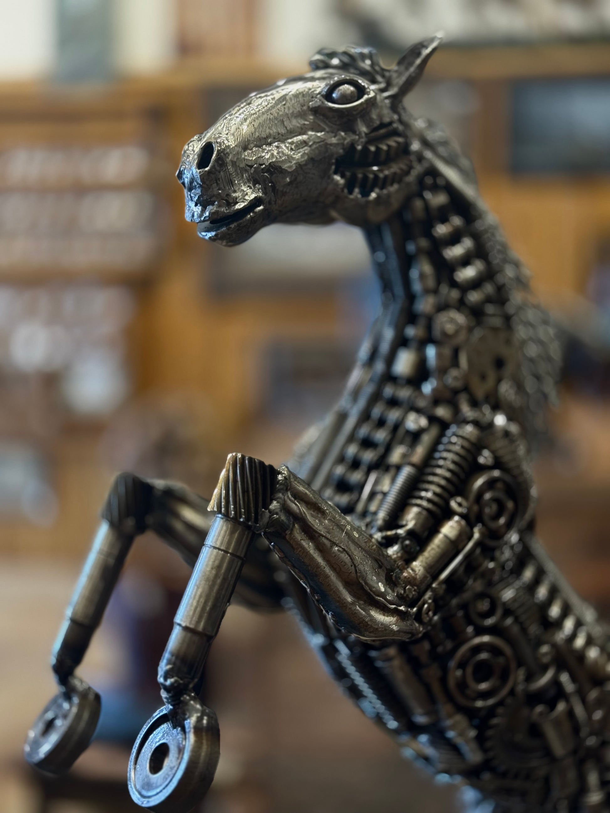 Gear Horse Statue Large