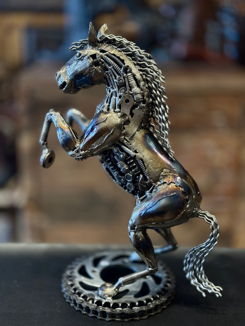Gear Horse Statue Small