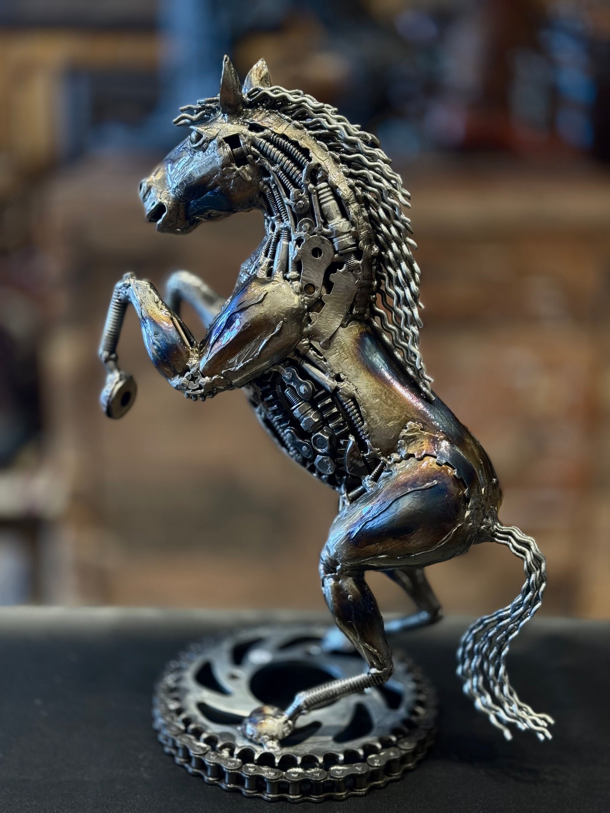 Gear Horse Statue Small