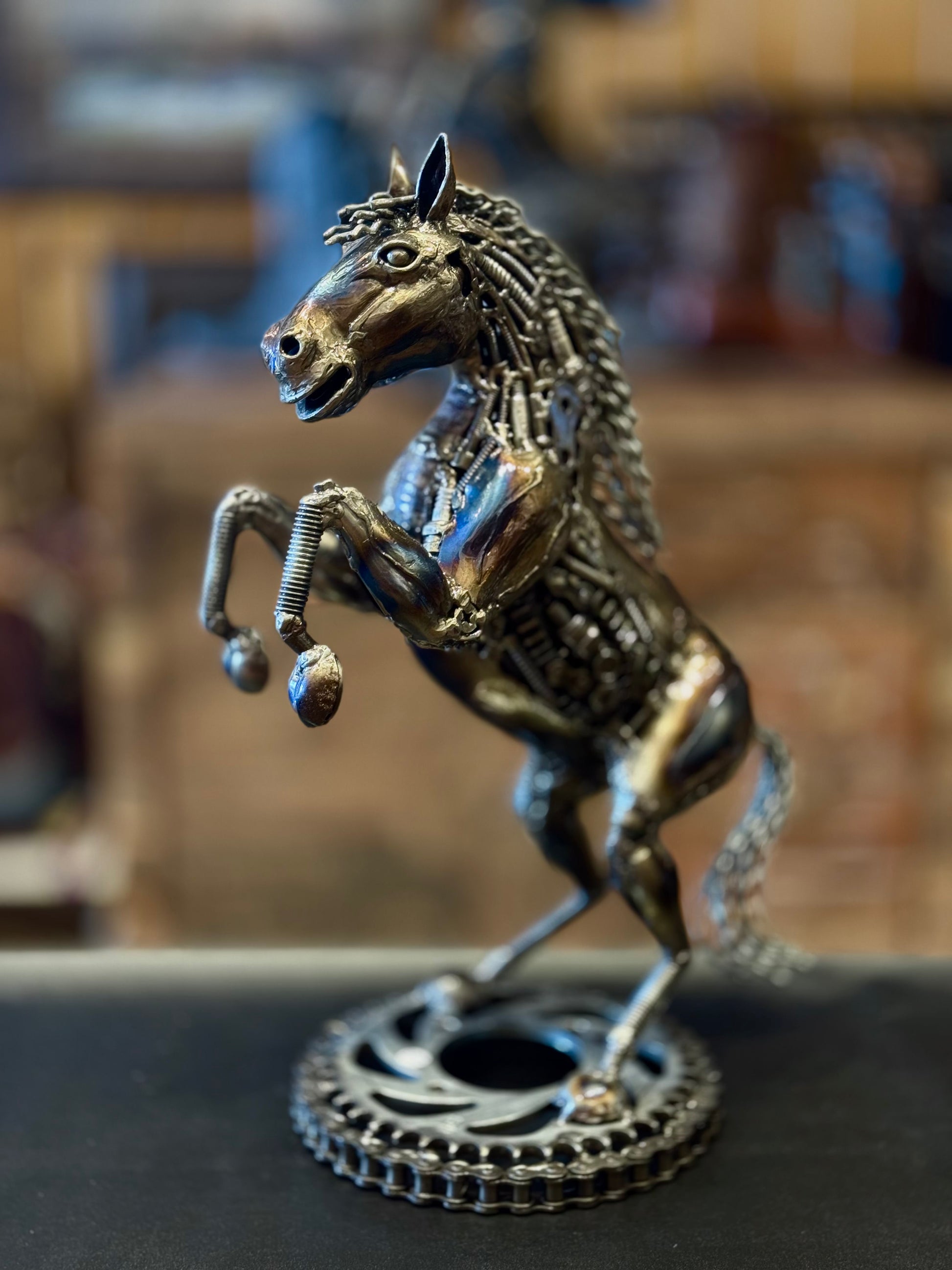 Gear Horse Statue Small