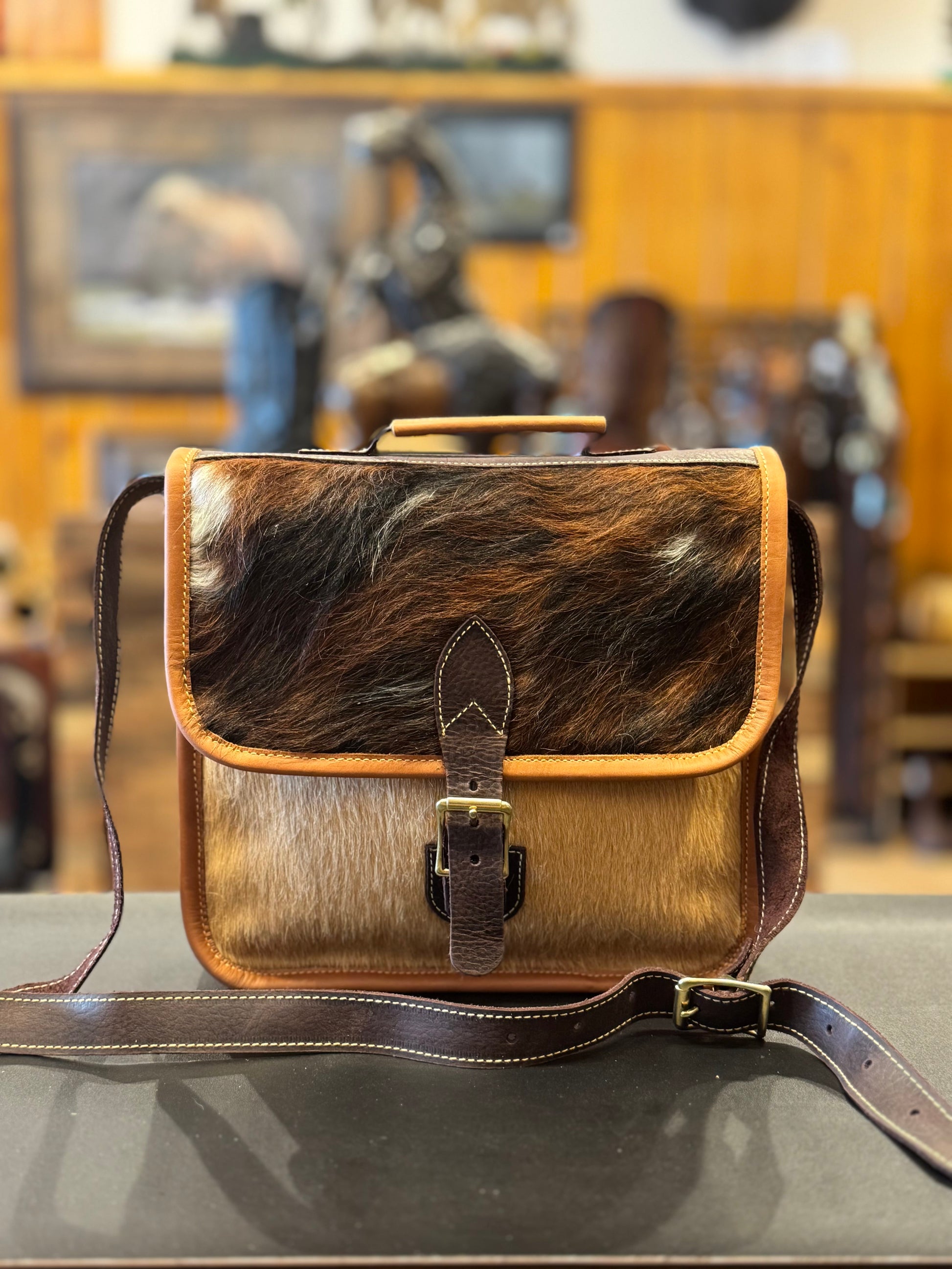 Cow Hide Messenger Bag