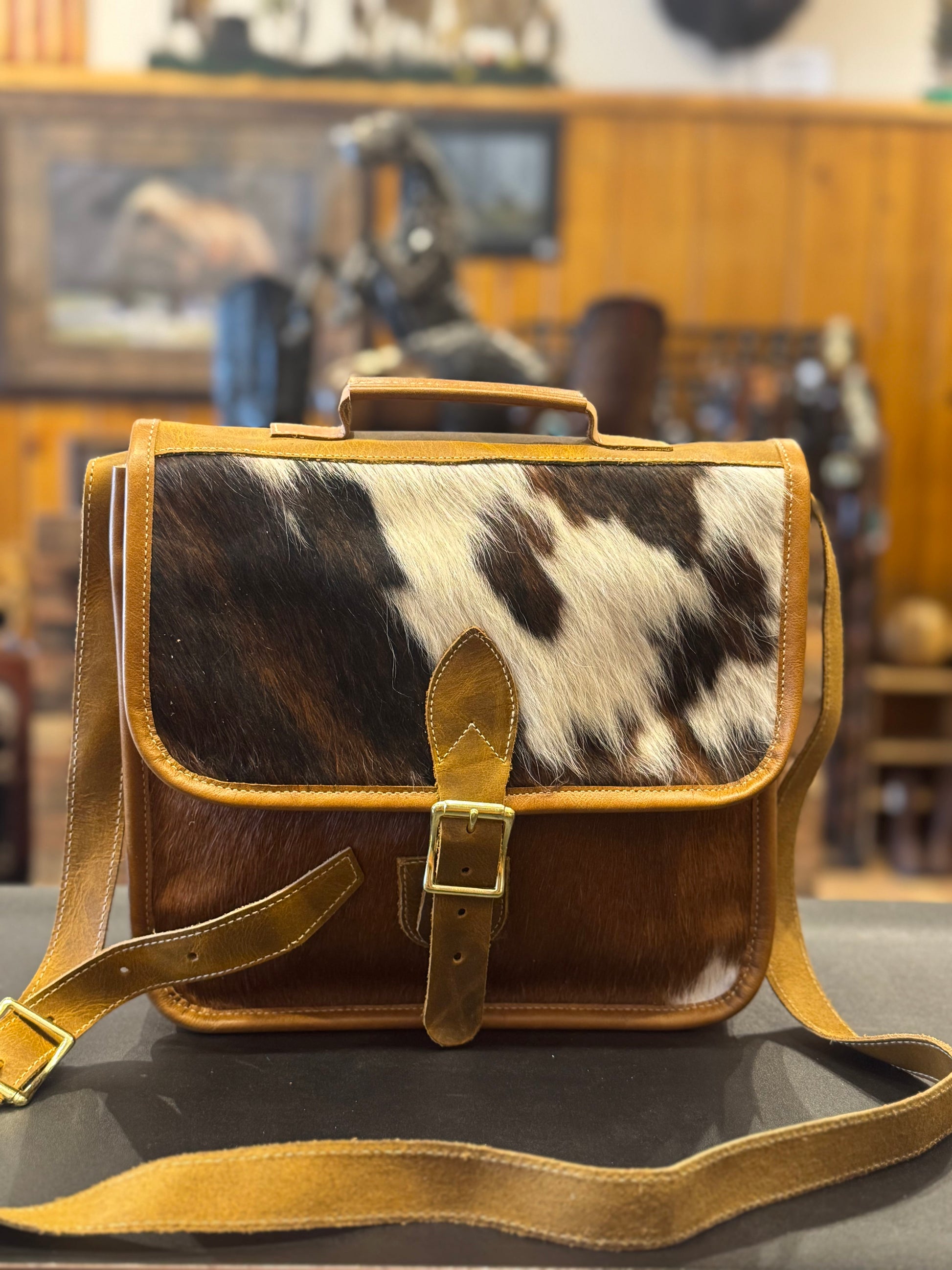 Cow Hide Messenger Bag
