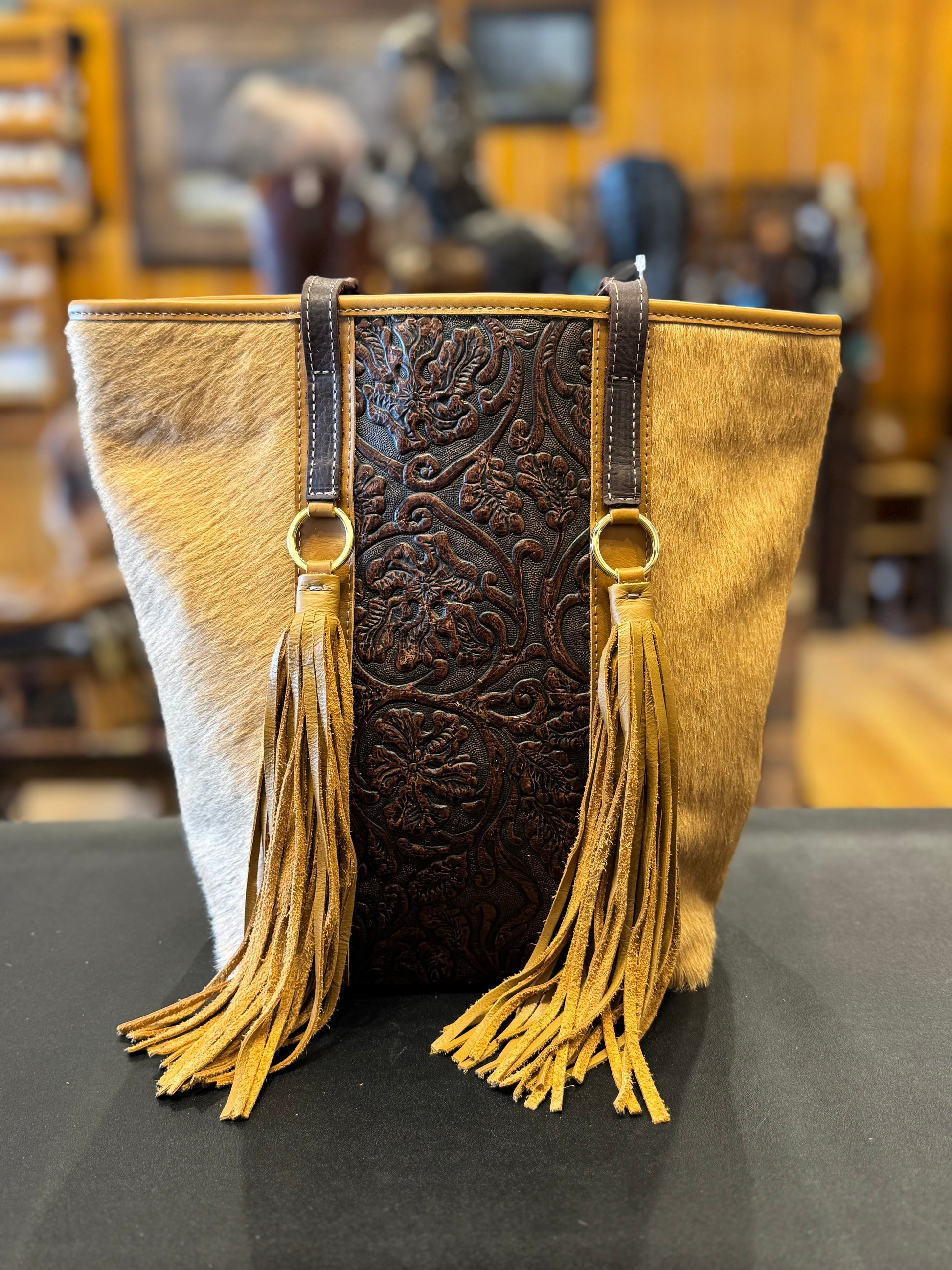 Leather Print Tall Purse