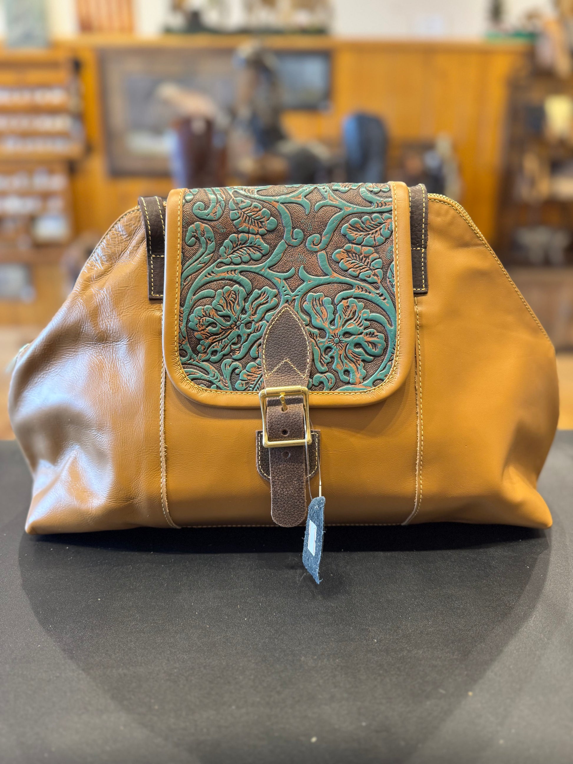 Leather Print Bucket Bag