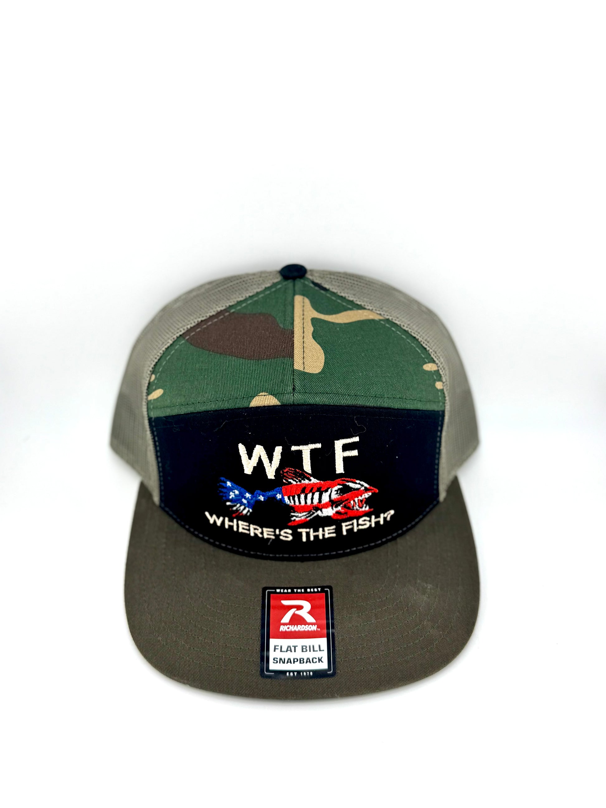 Where's The Fish Hat Flat Bill | Camo and Green