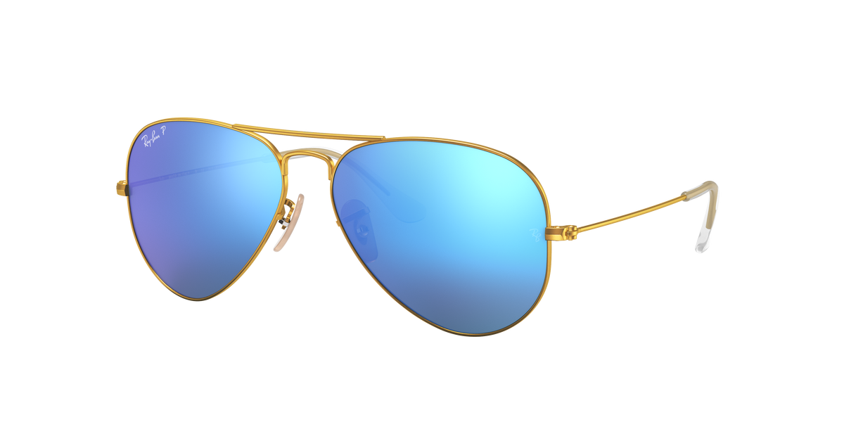 Ray-Ban Aviator Large Metal RB3025 Matte Gold Blue Gradient