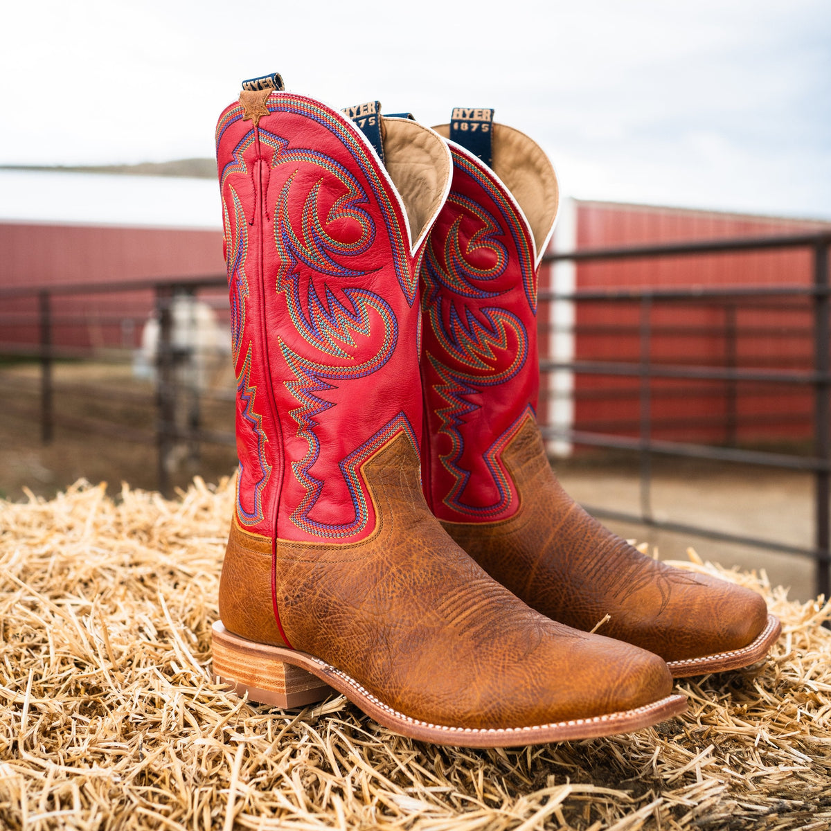 SAWYER Tan/Red western boot