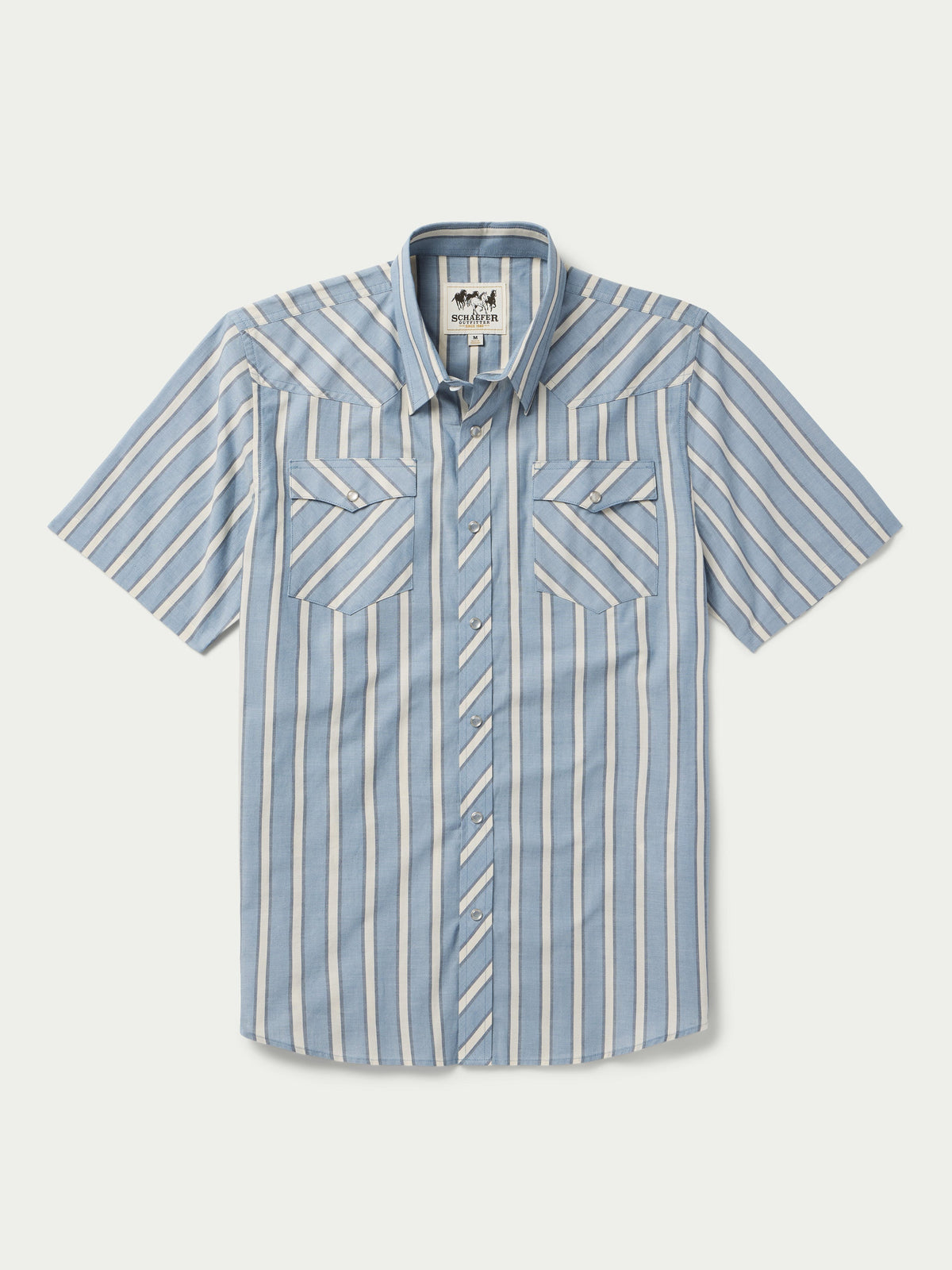 Short Sleeve Vintage Cotton Pearl Snap