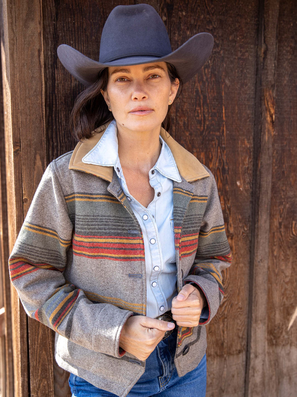 Women's Las Cruces Jacket With Leather Collar