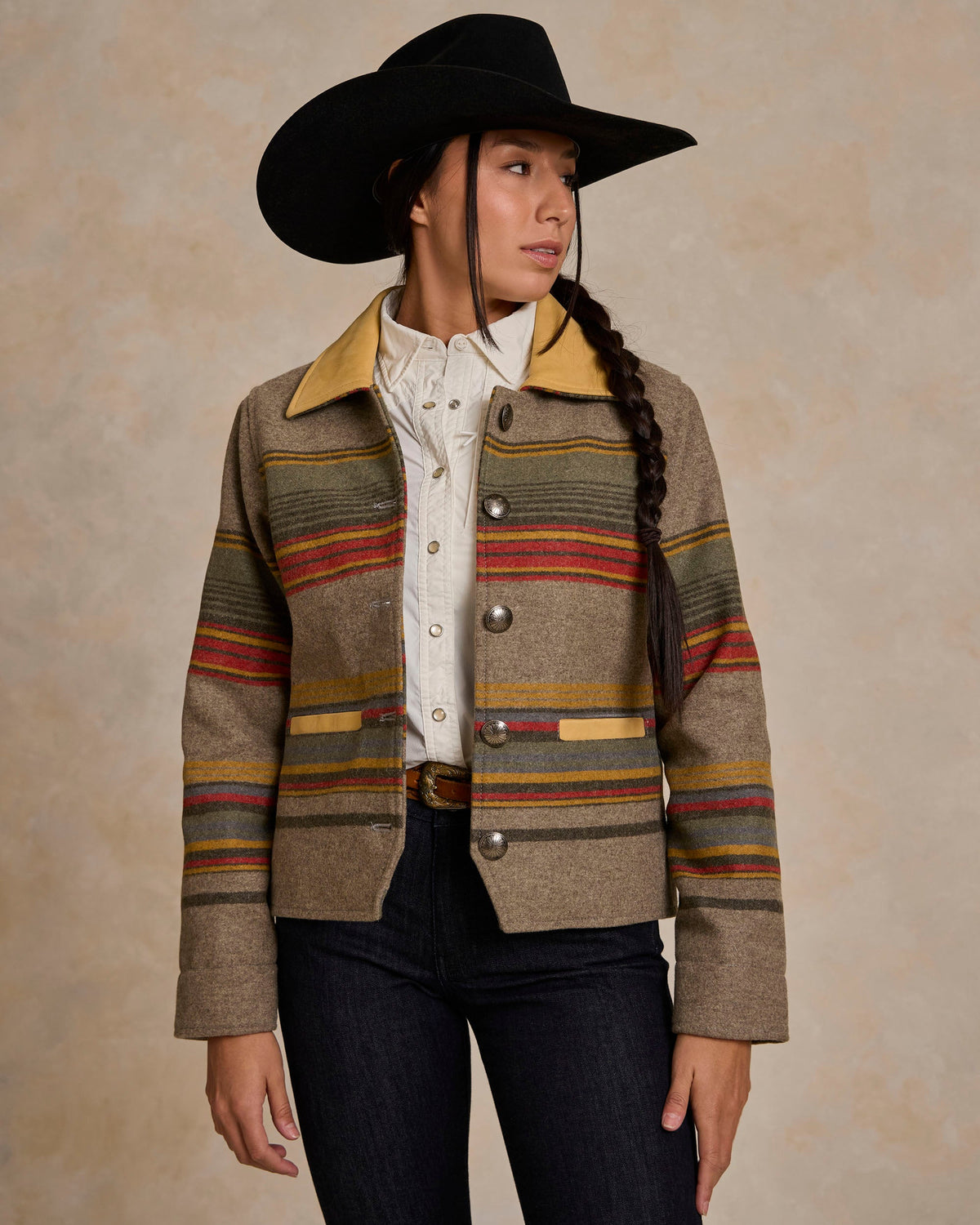 Women's Las Cruces Jacket With Leather Collar