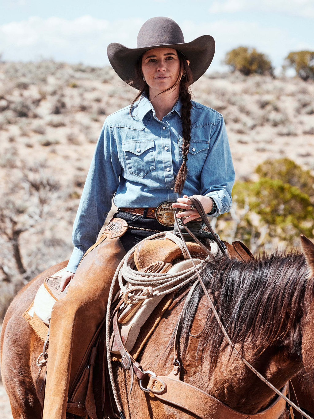 Women's Western Denim Pearl Snap
