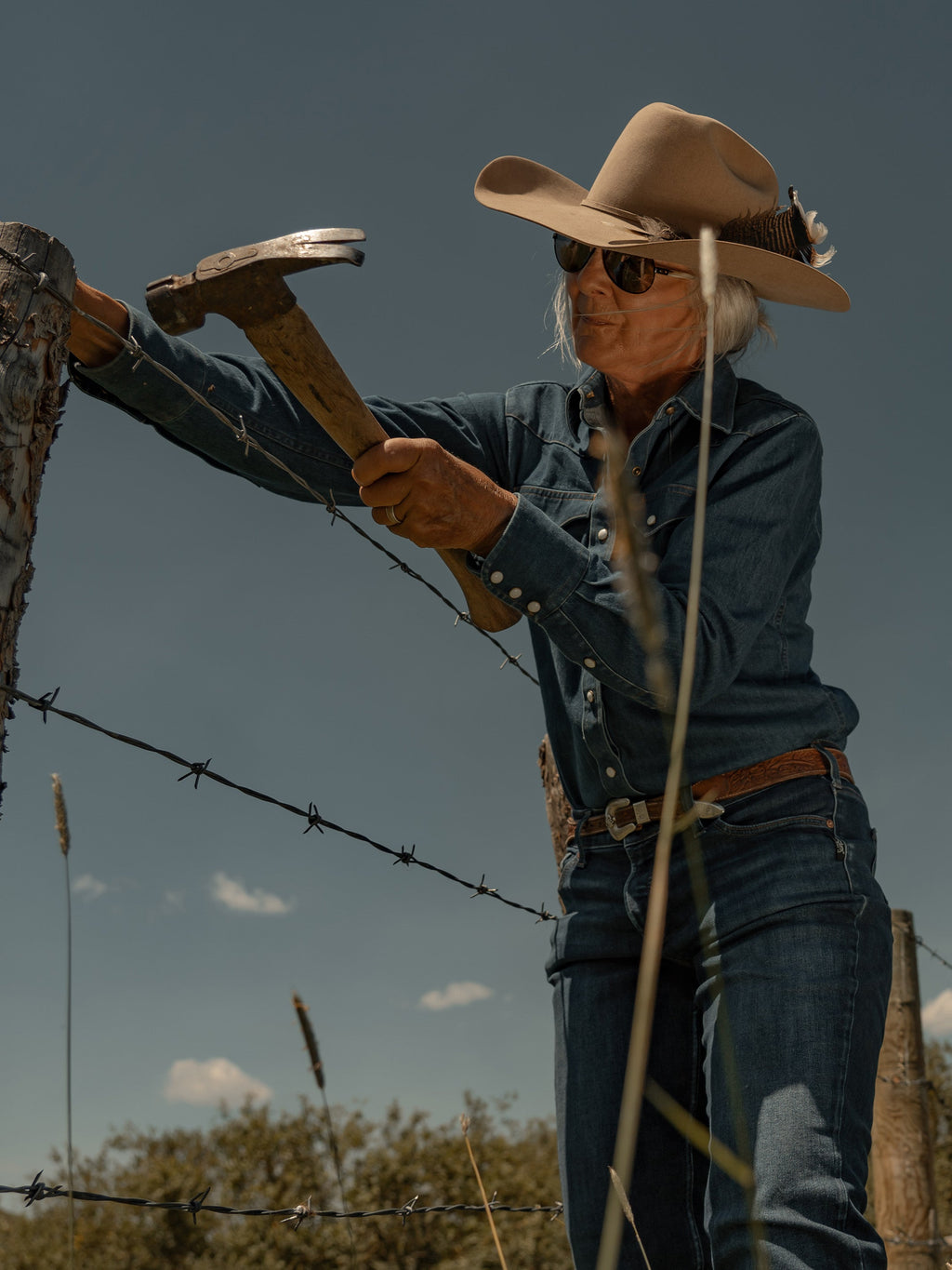 Women's Western Denim Pearl Snap
