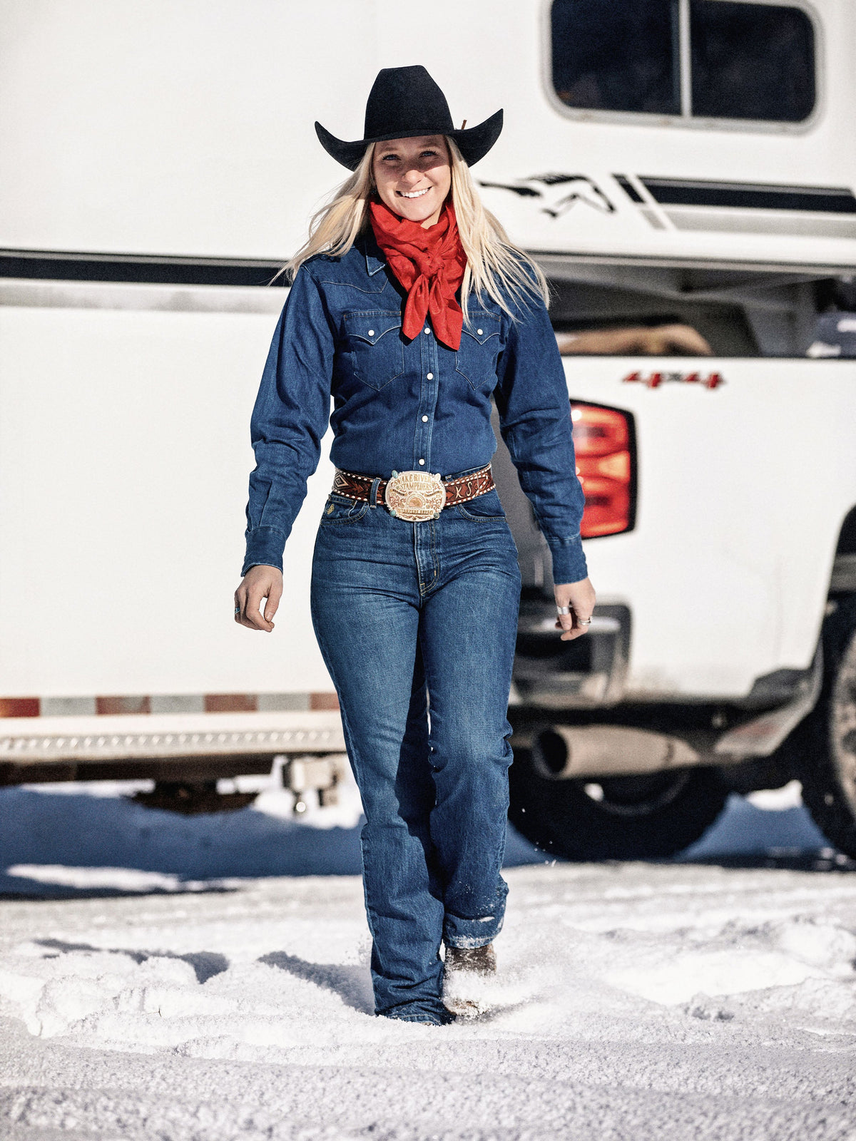 Women's Western Denim Pearl Snap