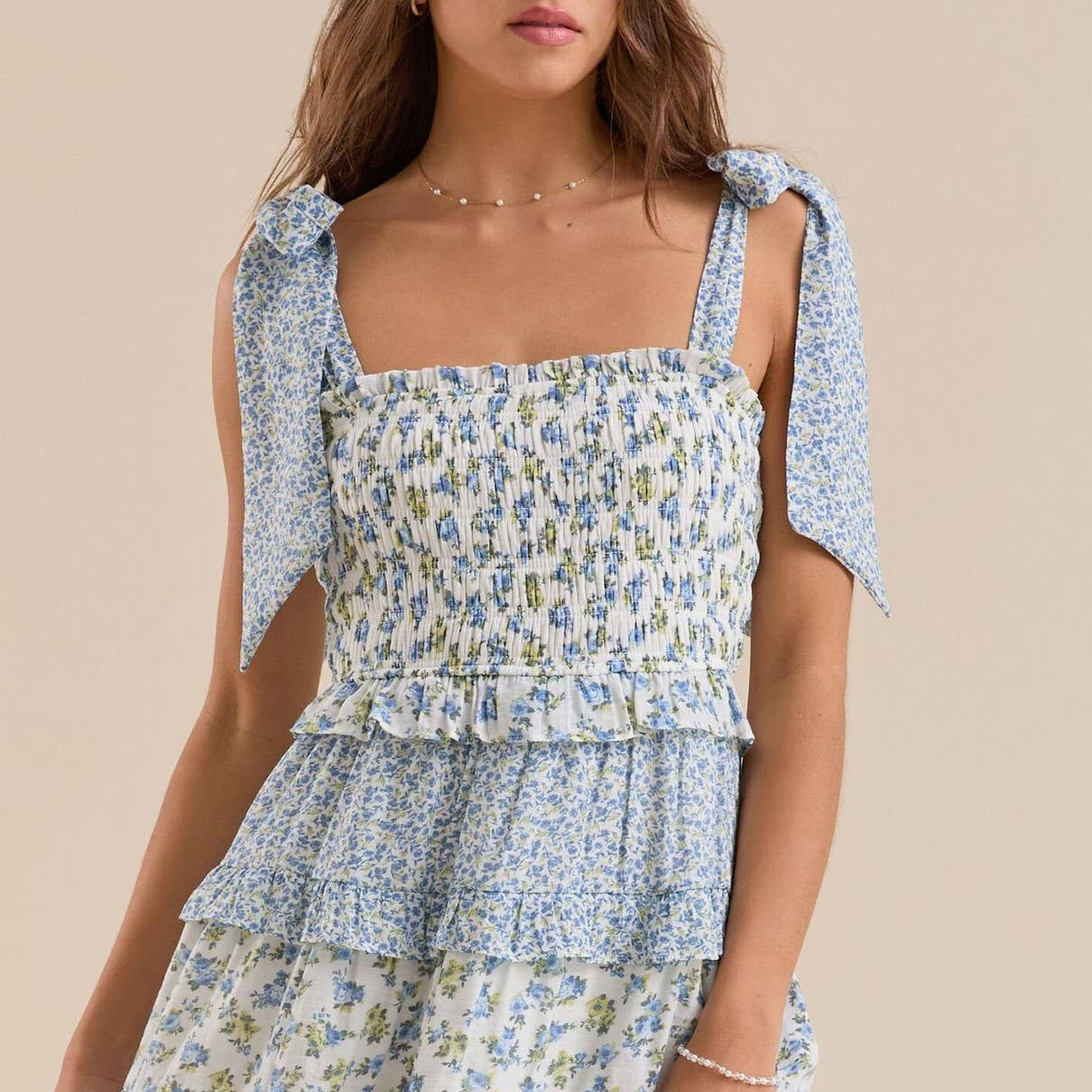 Floral Sundress With Bow Straps