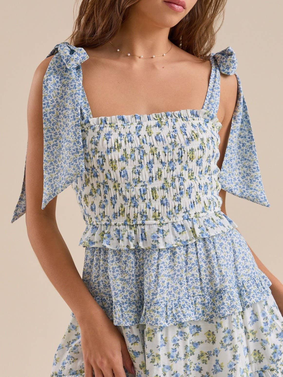 Floral Sundress With Bow Straps